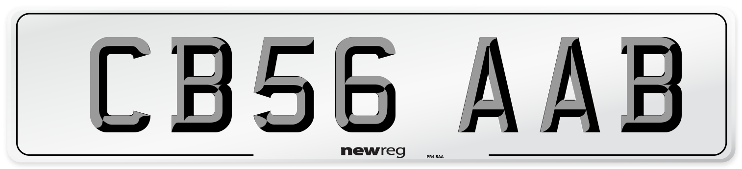 CB56 AAB Number Plate from New Reg